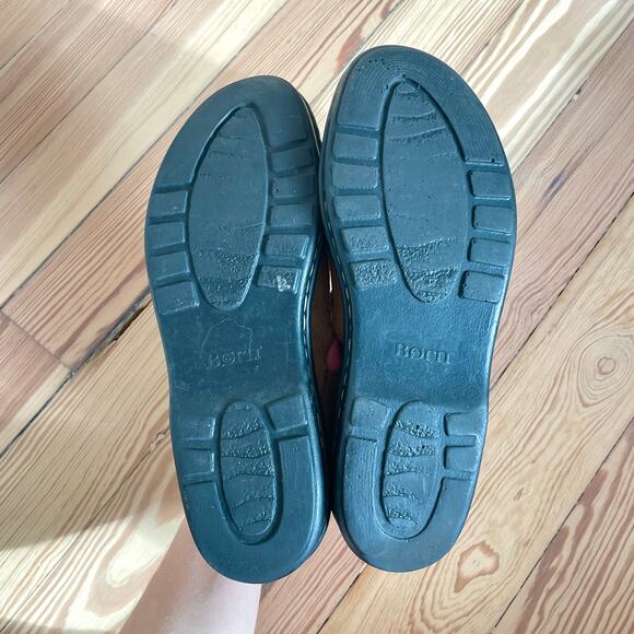 Born - Brown Leather Mary Jane Clog Flats - Picture 7 of 10